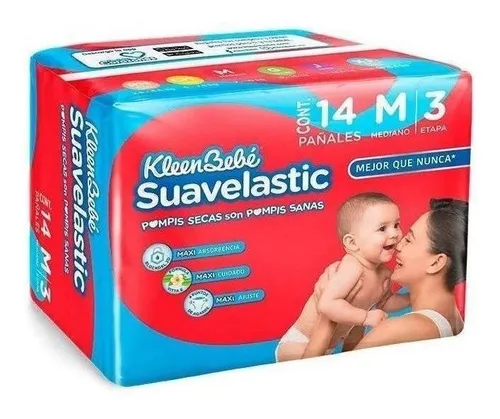 Kleen Bebé Suavelastic Talla 3 14 pañales